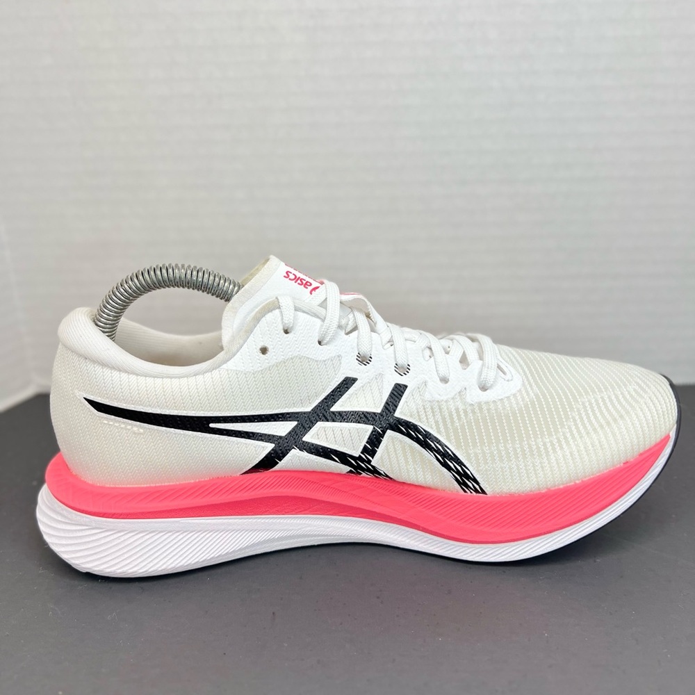 Asics Magic Speed 3 Womens Running Shoes White/Black/Pink Sz 9 1012B518-100 XLNT - Picture 8 of 16